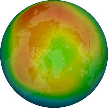 Arctic ozone map for 2021-02